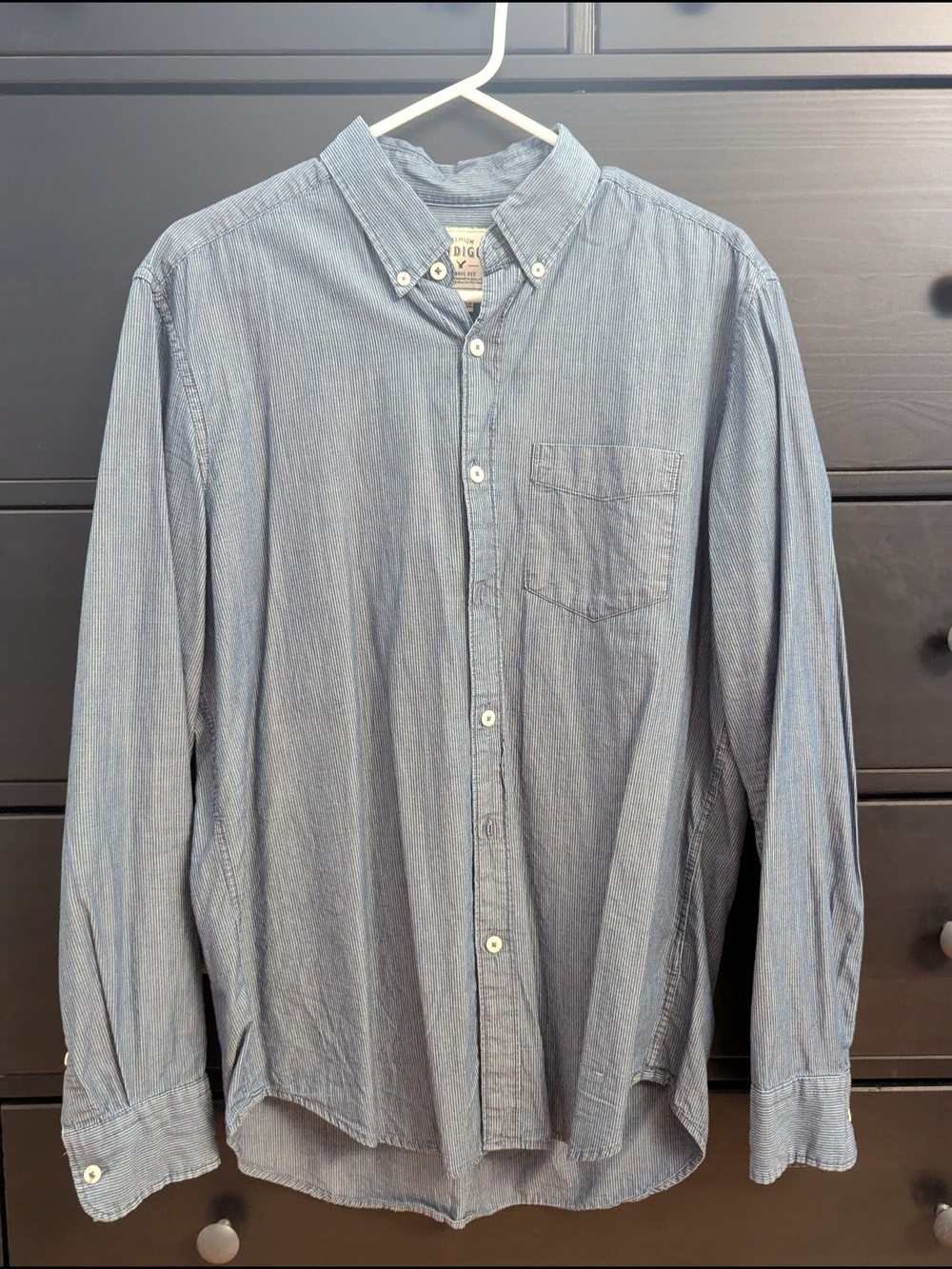 American Eagle Outfitters Light Blue Button-Down Shirt